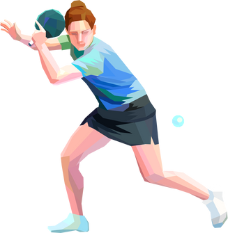 Table tennis player. Ping-pong woman figure